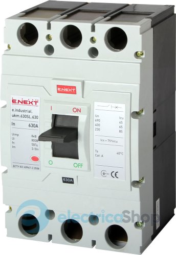 Силовой автоматический выключатель e.industrial.ukm.630SL.630, 3р, 630А i0660021 E.NEXT
