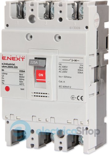 Силовой автоматический выключатель e.industrial.ukm.250S.225, 3р, 225А i0010019 E.NEXT