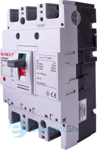 Силовой автоматический выключатель e.industrial.ukm.250S.200, 3р, 200А i0010008 E.NEXT