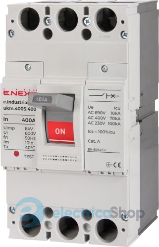 Силовой автоматический выключатель e.industrial.ukm.400S.400, 3р, 400А i0010010 E.NEXT
