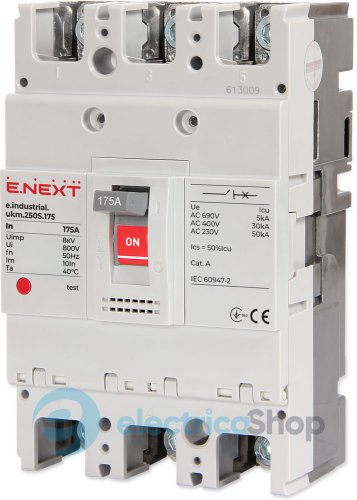 Силовой автоматический выключатель e.industrial.ukm.250S.175, 3р, 175А i0010013 E.NEXT