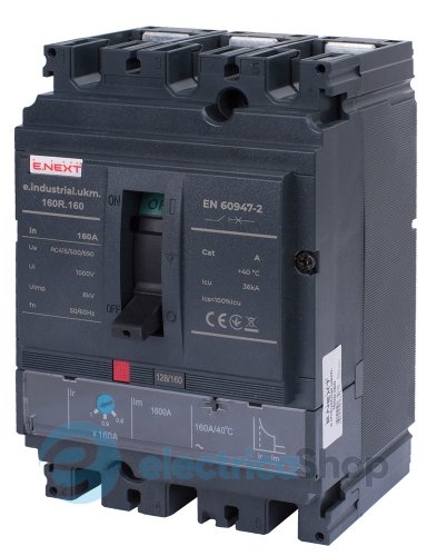 Силовий автоматичний вимикач e.industrial.ukm.160R.160 з регулюванням, 3р, 160А i091007 E.NEXT