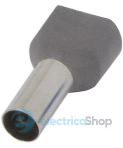 Изолированный наконечник e.terminal.stand.te.2.16.grey (TE16-14 grey) 2x16 кв.мм, серый, 100шт s4037012 E.NEXT