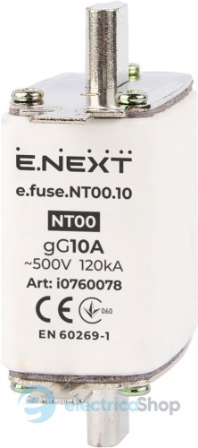 Запобіжник плавкий e.fuse.NT00.10, габарит 00, 10А i0760078 E.NEXT