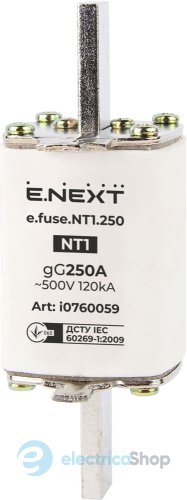 Запобіжник плавкий e.fuse.NT1.250, габарит 1, 250А i0760059 E.NEXT