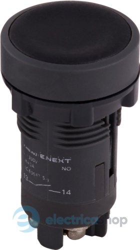 Кнопка пластиковая без фиксации e.mb.ea21 черная, 1NO p0810125 E.NEXT