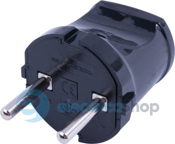 Вилка побутова e.plug.002.10, без з/к, 10А, чорна E.NEXT s9100045