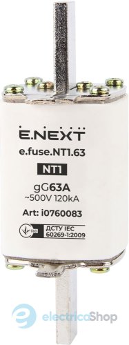 Запобіжник плавкий e.fuse.NT1.63, габарит 1, 63А i0760083 E.NEXT