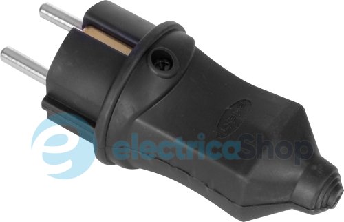 Вилка прямая каучуковая e.plug.rubber.028.16, с з/к, 16A, s9100023 E.NEXT