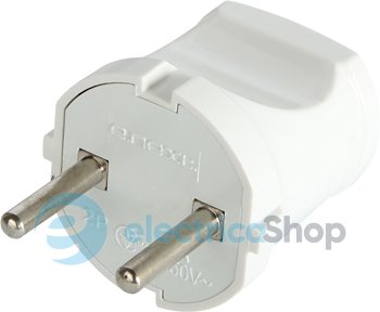 Вилка побутова e.plug.001.10, без з/к, 10А біла E.NEXT s9100001