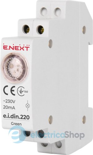 Индикатор на DIN-рейке e.i.din.220.green, зеленый p059002 E.NEXT