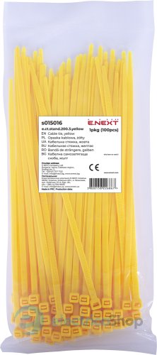 Кабельная стяжка e.ct.stand.200.3.yellow (100шт), желтая s015016 E.NEXT