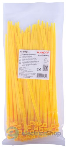 Кабельная стяжка e.ct.stand.400.8.yellow (100шт), желтая s015064 E.NEXT