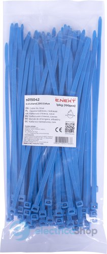 Кабельная стяжка e.ct.stand.200.5.blue (100шт), синяя s015042 E.NEXT