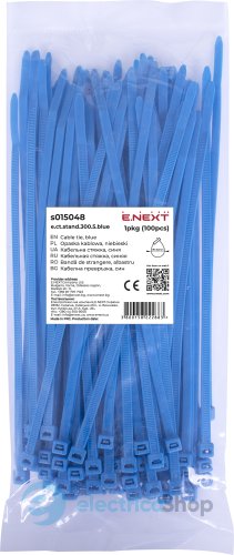 Кабельная стяжка e.ct.stand.300.5.blue (100шт), синяя s015048 E.NEXT