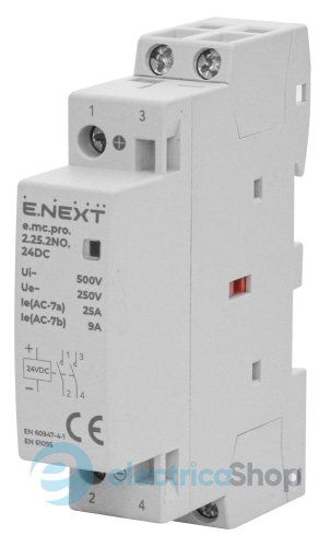 Модульний контактор e.mc.pro.2.25.2NO.24DC, 2р, 25А, 2NO, 24В p005301 E.NEXT