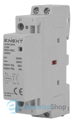 Модульний контактор e.mc.pro.2.25.1NO+1NC, 2р, 25А, 1NO+1NC, 24V/DC p005320 E.NEXT
