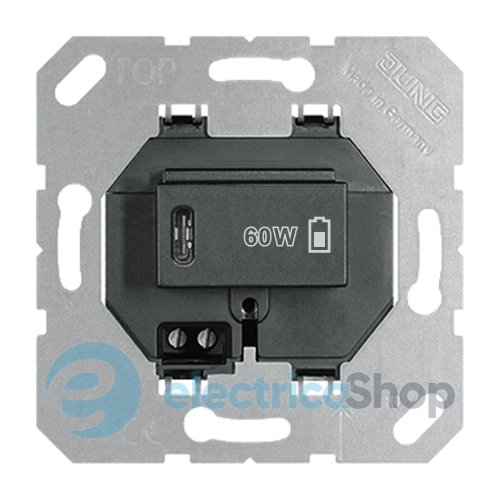 Механізм розетки USB Type-C, Power Delivery (PD) 5V/DC 60Вт JUNG USBPD60CSW