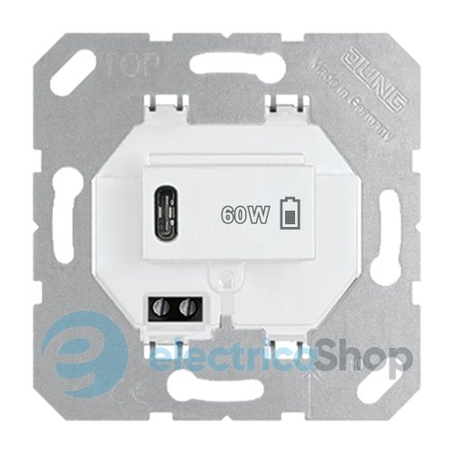 Механізм розетки USB Type-C, Power Delivery (PD) 5V/DC 60Вт JUNG USBPD60CWW
