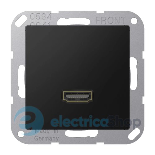 Розетка HDMI 2.0 тип А Jung A550/Flow MAA1112SWM, цвет черный матовый