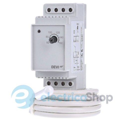Терморегулятор Devi Devireg 330, +60 - +160°C, 16 A, DIN, с датчиком пола 140F1073