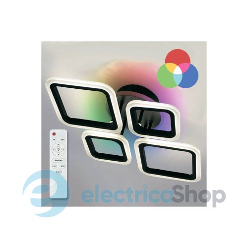 Потолочный светильник Luminaria OVAL RGB 60W 4S1R BLACK 220V IP20 с пультом ДУ