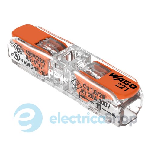 Клеммник на 2 выхода 0.2-4.0 мм&#178; (32А) 400V Cu 221-2411 Wago