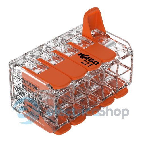 Клеммник на 2 выхода 0.2-4.0 мм&#178; (32А) 400V Cu 221-420 Wago