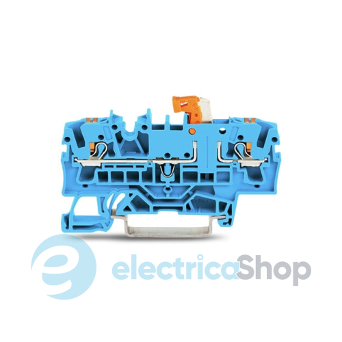 Клемма 2-х проводная cразмыкателем (синий) Wago 2002-1674