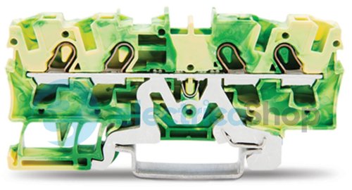 Клема прохідна 4-провідна 0,5-4 (6) м2 жовто-зелена Wago 2004-1407