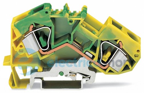 Клема прохідна 2-провідна заземлення 16 м ², жовто-зелена Wago 783-607