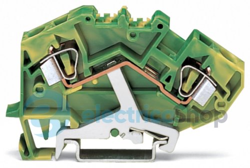 Клема прохідна 2-провідна з заземленням; 6,00 mm²; жовто-зелена Wago 782-607