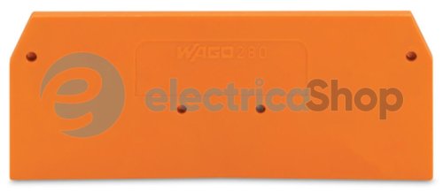 Пластина кінц. до 3-х конт. клемі 280, помаранч. Wago 280-326