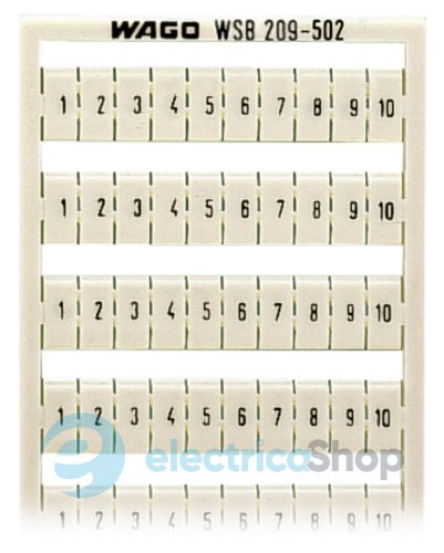 Маркування кабелю 1-10 (10х) для клемників Wago 209-502