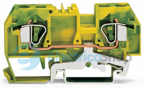 Клема 2-провідна заземляющая din 35 6,0 QMM жовто-зелена Wago 282-907