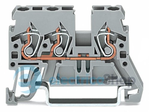 Клема 3 провідна, сіра Wago 870-681