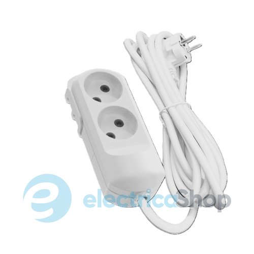 Удлинитель 2/3 м без заземления белый Neomax