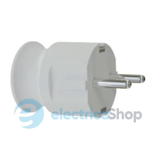 Вилка с/заземл. с прямым вводом провода штепсельная, белая Neomax