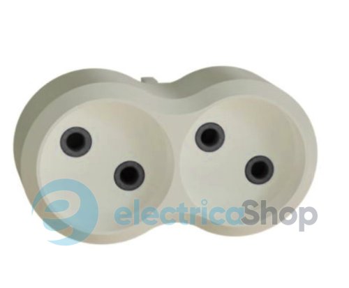 Двійник  без з/к 16A білий Neomax NX1013