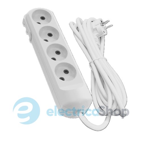 Подовжувач  без з/к 4 гнізда 3 метри 16A білий Neomax NX500403