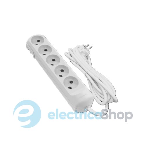Подовжувач  без з/к 5 гнізд 5 метрів 16A білий Neomax NX500505