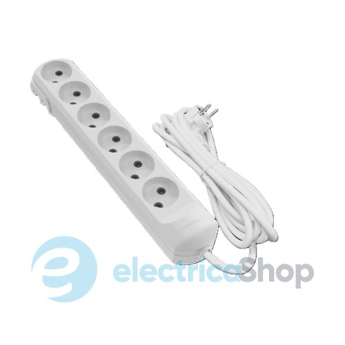 Подовжувач  без з/к 6 гнізд 3 метри 16A білий Neomax NX500603