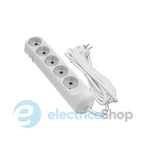 Подовжувач 5 гнізд 5 метрів з/к 16A білий Neomax NX501505