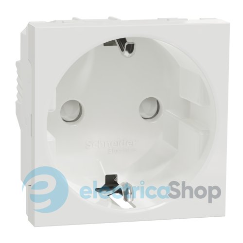 Розетка с заземлением, со шторками, с винтовыми клеммами, 16А, 250В, Unica New NU303718 белый