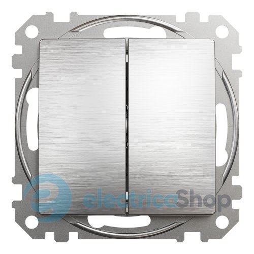Переключатель 2-кл. Sedna Elements SDD170108U матовый алюминий
