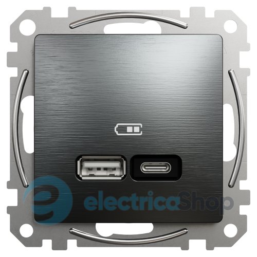 USB розетка А+С Sedna Elements SDD172405U матовый титан