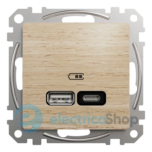USB розетка А+С Sedna Elements SDD180405U береза