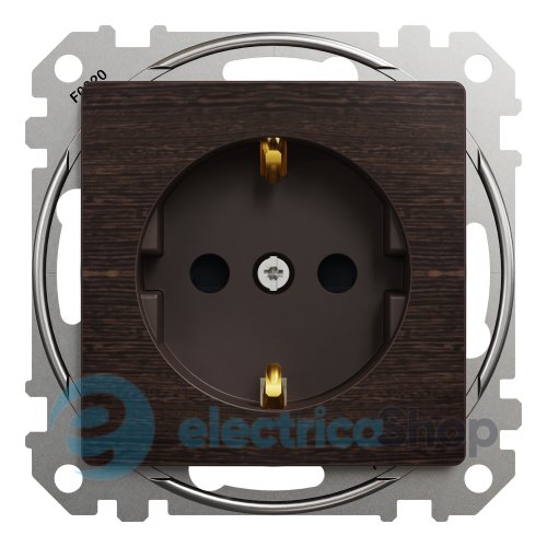 Розетка с з/к и шторками 250V/16А Sedna Elements SDD181022U венге