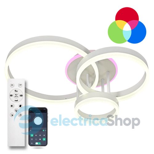 Світильник стельовий Luminaria GENNY ROUND RGB 80W 4R WHITE з пультом ДК