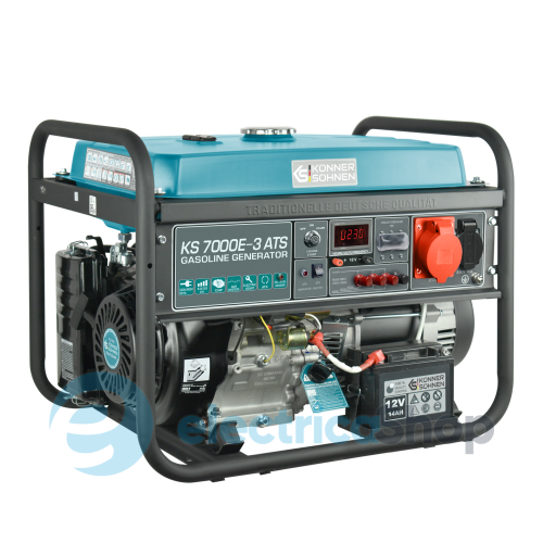 Бензиновый генератор 5,5кВт/400V Könner&Söhnen KS 7000E-3 ATS, ручной/електро/авто запуск